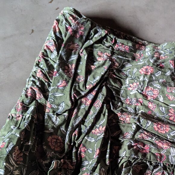 Sézane Julia Skirt | Khaki Indian flowers - Picture 12 of 16